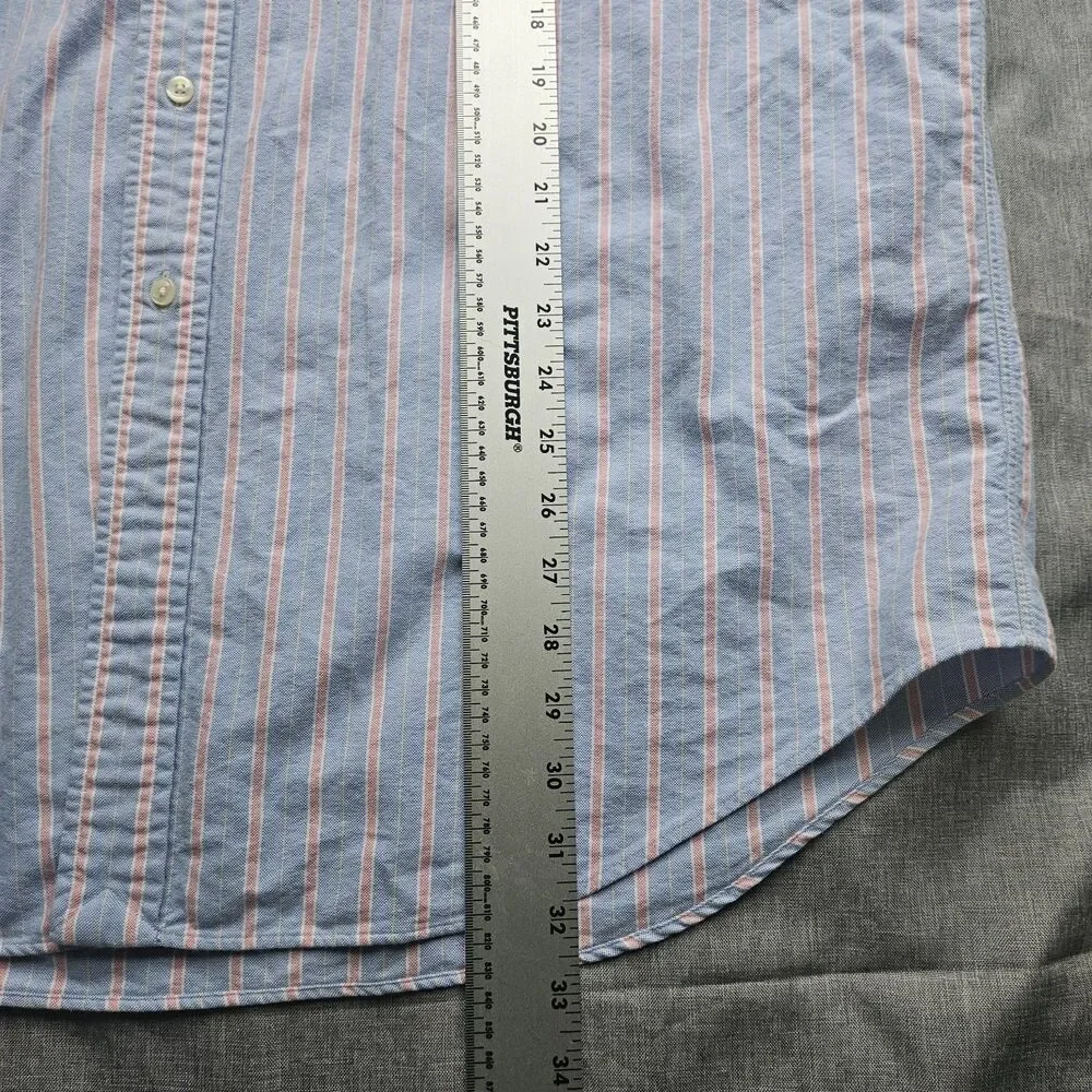 Ralph Lauren Mens XXL Blue Pink Stripe Flesh Pony Preppt Fashion Golf Polo Long